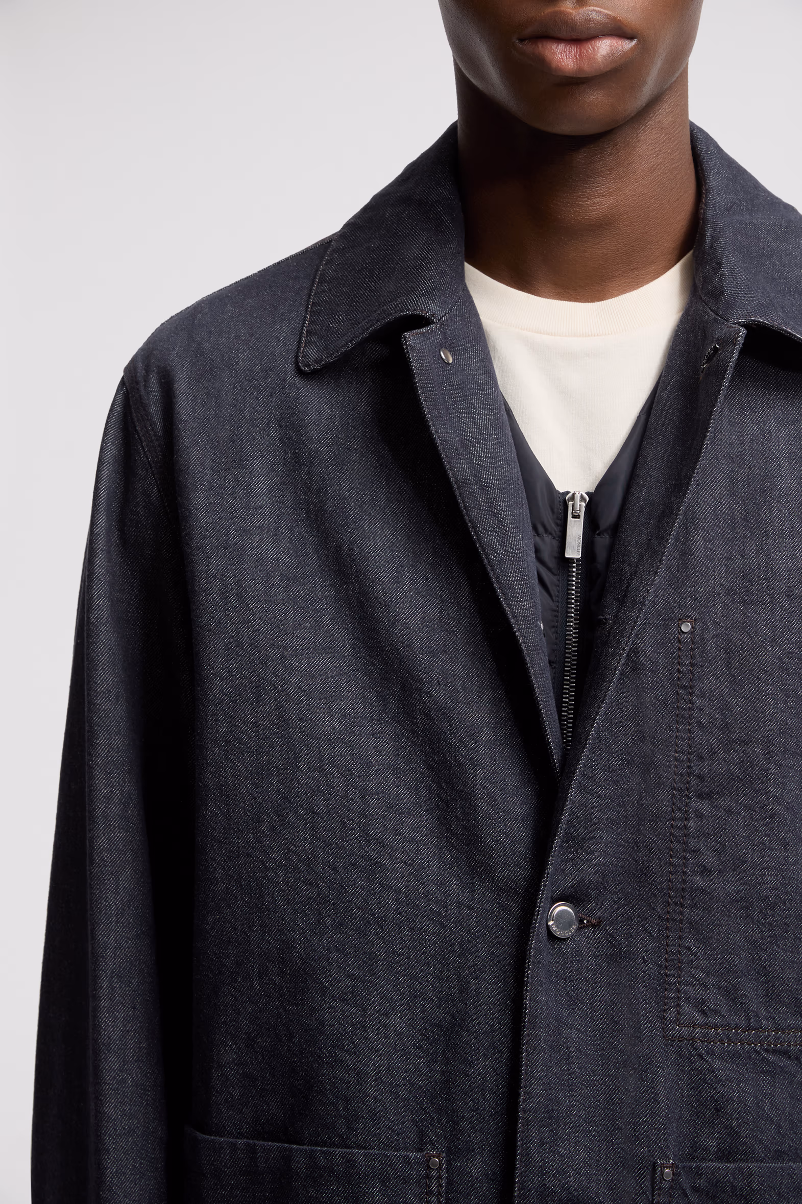 Forets 3-in-1 Denim Down Shirt Jacket Men Denim Blue Moncler 8